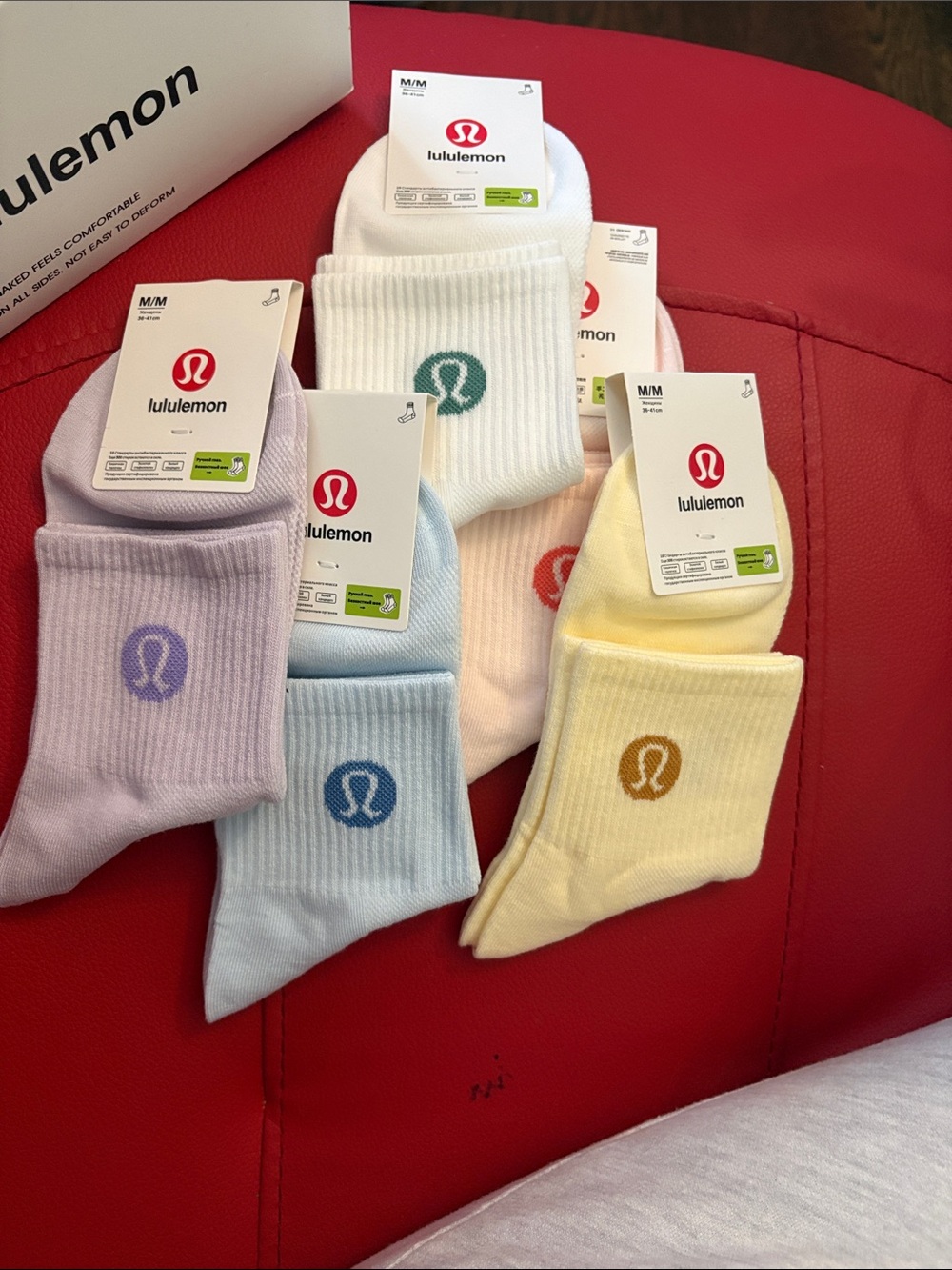 lululemon Athletica Pastel Ribbed Ankle Socks - Multi Color Pack